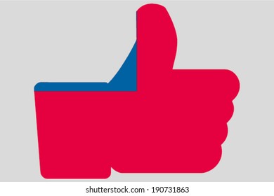 The flag of Taiwan in a Thumbs Up Icon