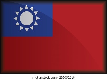 Flag of Taiwan. Vector. Accurate dimensions, element proportions 