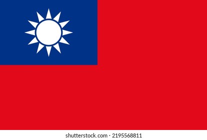 Flag of the Taiwan. Vector illustration.