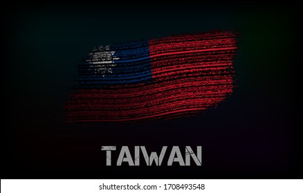 Bandera de Taiwán. Ilustración vectorial en estilo grunge con grietas y abrasiones. Buena imagen para imprimir