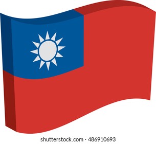 Flag of Taiwan. Vector illustration of a stylized flag. 