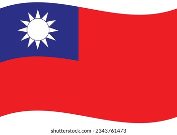 Bandera de la ola de Taiwán. Bandera de Taiwán. Bandera de Taiwán