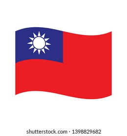 Flag of Taiwan wave, Republic of China flag template design. vector eps 10