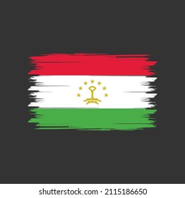 Flag of Tajikistan with brush style