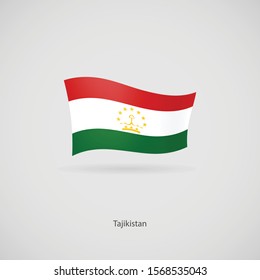 The flag of Tajikistan is flying layered vector image.