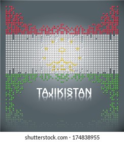 Flag of Tajikistan from square blocks, vector
