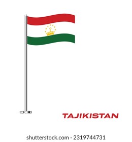 Flag of Tajikistan, Table Flag of Tajikistan, Vector Illustration, Wavy Table Flag of Tajikistan.