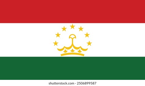 Flag of Tajikistan Vector design and illustration , National Flag design of Tajikistan , Digital Illustration  