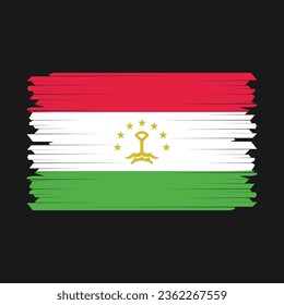 Flag of Tajikistan Vector Illustration