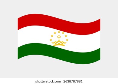 Flag of Tajikistan. Tajikistan wavy flag digital vector illustration. Fluttering flag.
