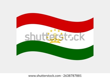 Flag of Tajikistan. Tajikistan wavy flag digital vector illustration. Fluttering flag.