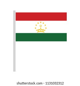 Flag of Tajikistan.Tajikistan Icon vector illustration,National flag for country of Tajikistan isolated, banner vector illustration. Vector illustration eps10.
