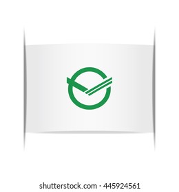 Flag of Takata (Fukuoka Prefecture, Japan). Vector illustration of a stylized flag. The slit in the paper with shadows. Element for infographics.