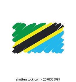 Flag of Tanzania, brush stroke background
