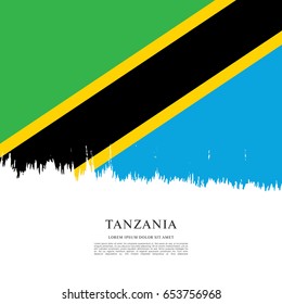 Flag of Tanzania, brush stroke background