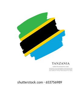 Flag of Tanzania, brush stroke background