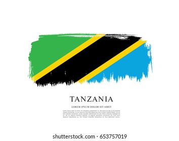 Flag of Tanzania, brush stroke background