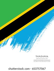 Flag of Tanzania, brush stroke background