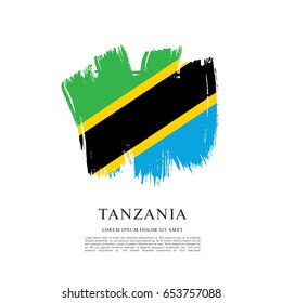 Flag of Tanzania, brush stroke background