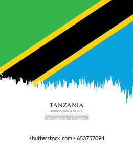 Flag of Tanzania, brush stroke background