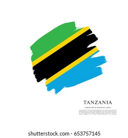 Flag of Tanzania, brush stroke background