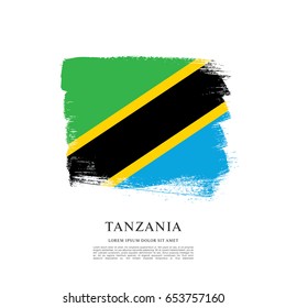 Flag of Tanzania, brush stroke background