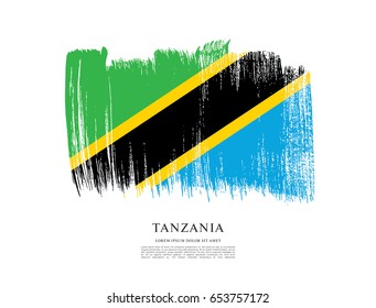 Flag of Tanzania, brush stroke background