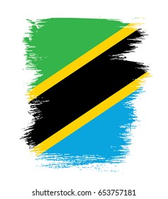Flag of Tanzania, brush stroke background
