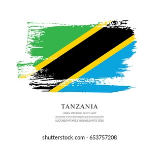 Flag of Tanzania, brush stroke background