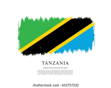 Flag of Tanzania, brush stroke background