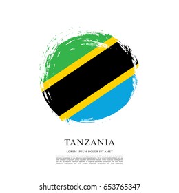 Flag of Tanzania, brush stroke background