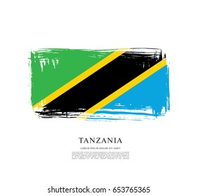 Flag of Tanzania, brush stroke background