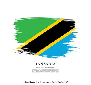 Flag of Tanzania, brush stroke background