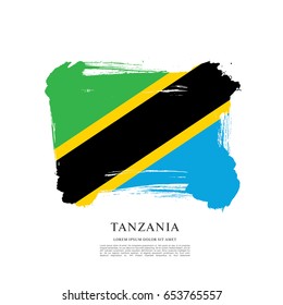 Flag of Tanzania, brush stroke background