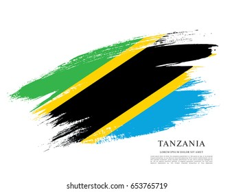 Flag of Tanzania, brush stroke background