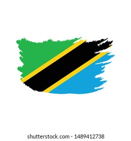 Flag of Tanzania with brush stroke effect , Tanzania flag template design. Vector eps 10