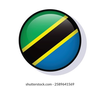Flag Tanzania circle round frame vector design