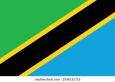 Bandera de Tanzania, colores oficiales originales y simples de la bandera de Tanzania y Proporción Correctamente, bandera nacional,