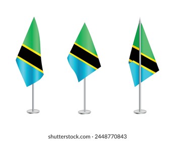 Flag of Tanzania with silver pole