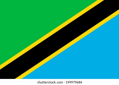 Flag of Tanzania. Vector illustration.