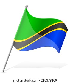 flag of Tanzania vector illustration isolated on white background