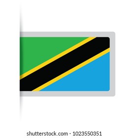 Flag of Tanzania. Vector illustration of a stylized flag. The slit in the paper with shadows. isolated on white.