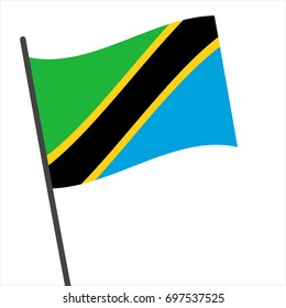 Flag of Tanzania , Tanzania flag waving isolated vector illustration
