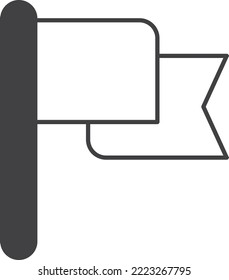Fahne und Zielillustration im minimalen Stil einzeln auf Hintergrund