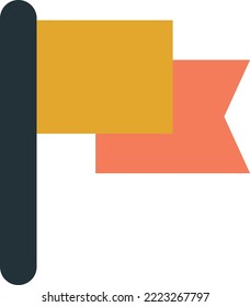 flag and target illustration in minimal style isolated on background