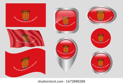 Die Flagge von Tarragona, Spanien