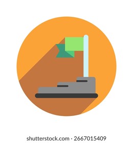 Ícone De Cor Arredondada Da Tarefa Do Sinalizador Ícone De Ilustração Mini. Use Para Conceitos Modernos, Impressão, Ui, Kit Ux, Desenvolvimento De Web E Aplicativos. Vetor Relacionado A Escritório, Educação, Exame E Muito Mais