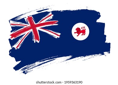 Flag of Tasmania, Australia. Australian state banner brush concept. Horizontal vector Illustration isolated on white background.  