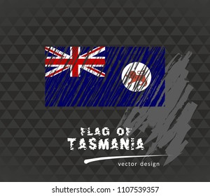 Flag of Tasmania, vector pen illustration on black background