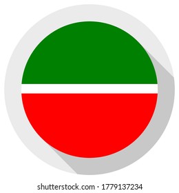 Flagge Tatarstans, Rundform-Symbol auf weißem Hintergrund, Vektorgrafik